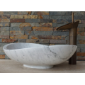 Guangxi white round marble vessel sink